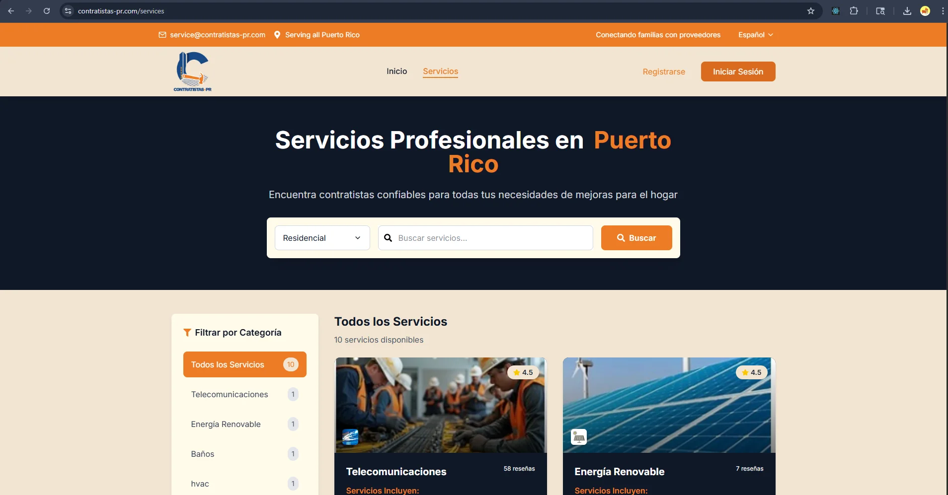 Contratistas-PR – Contractor Directory Platform